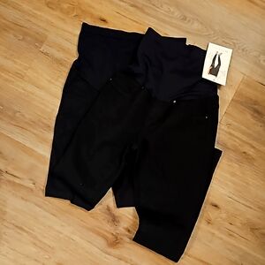 2 New Black Stretch Maternity Pants